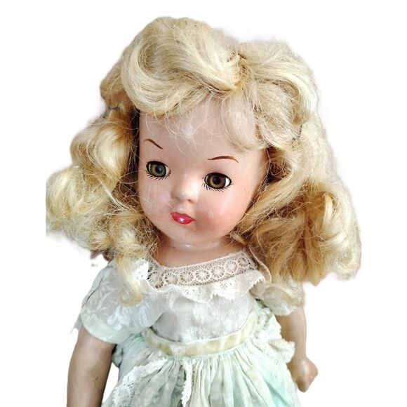 Vintage 1940s 13 Inch All Composition Sleep Eye Girl Doll - Picture 1 of 6